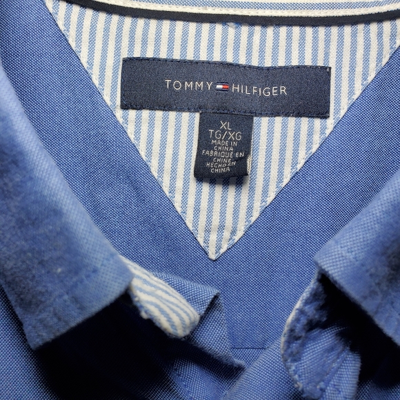 TOMMY HILFIGER Blue Button Down Short Sleeve Size XL - Picture 8 of 10